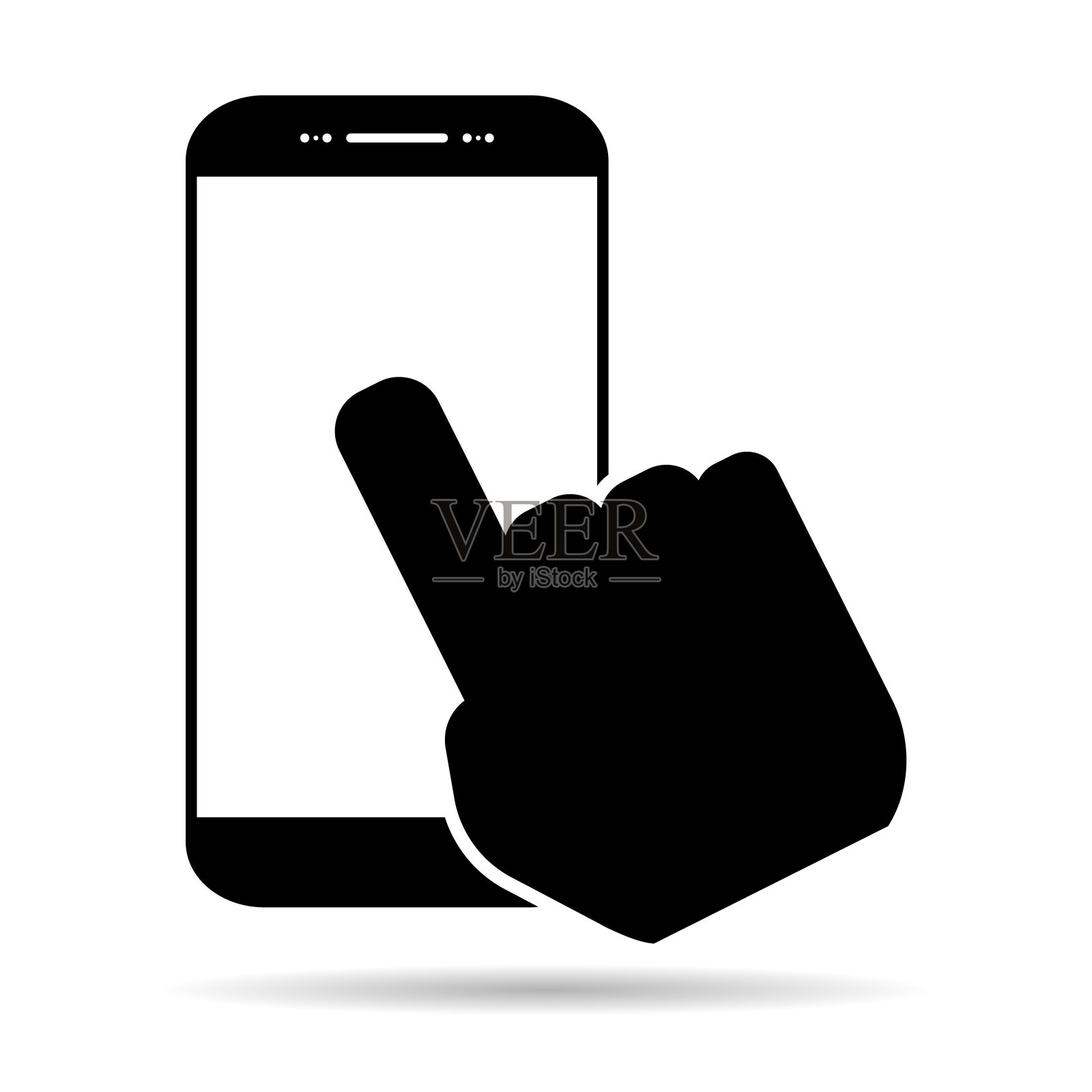 触摸屏用手用影指,光标平技术推,图标概念矢量插图插画图片素材