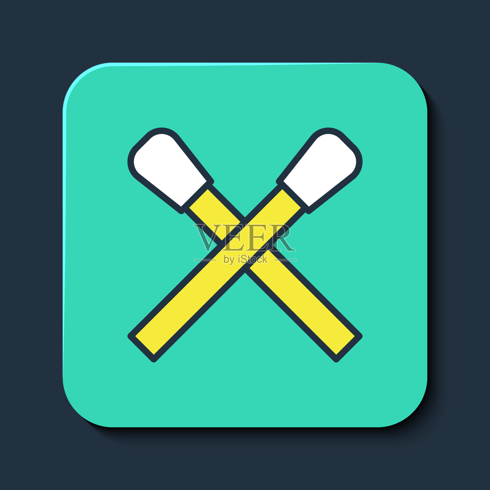 填充轮廓燃烧匹配与火图标孤立在蓝色背景上。匹配用火。匹配的迹象。绿松石平方按钮。向量图标素材