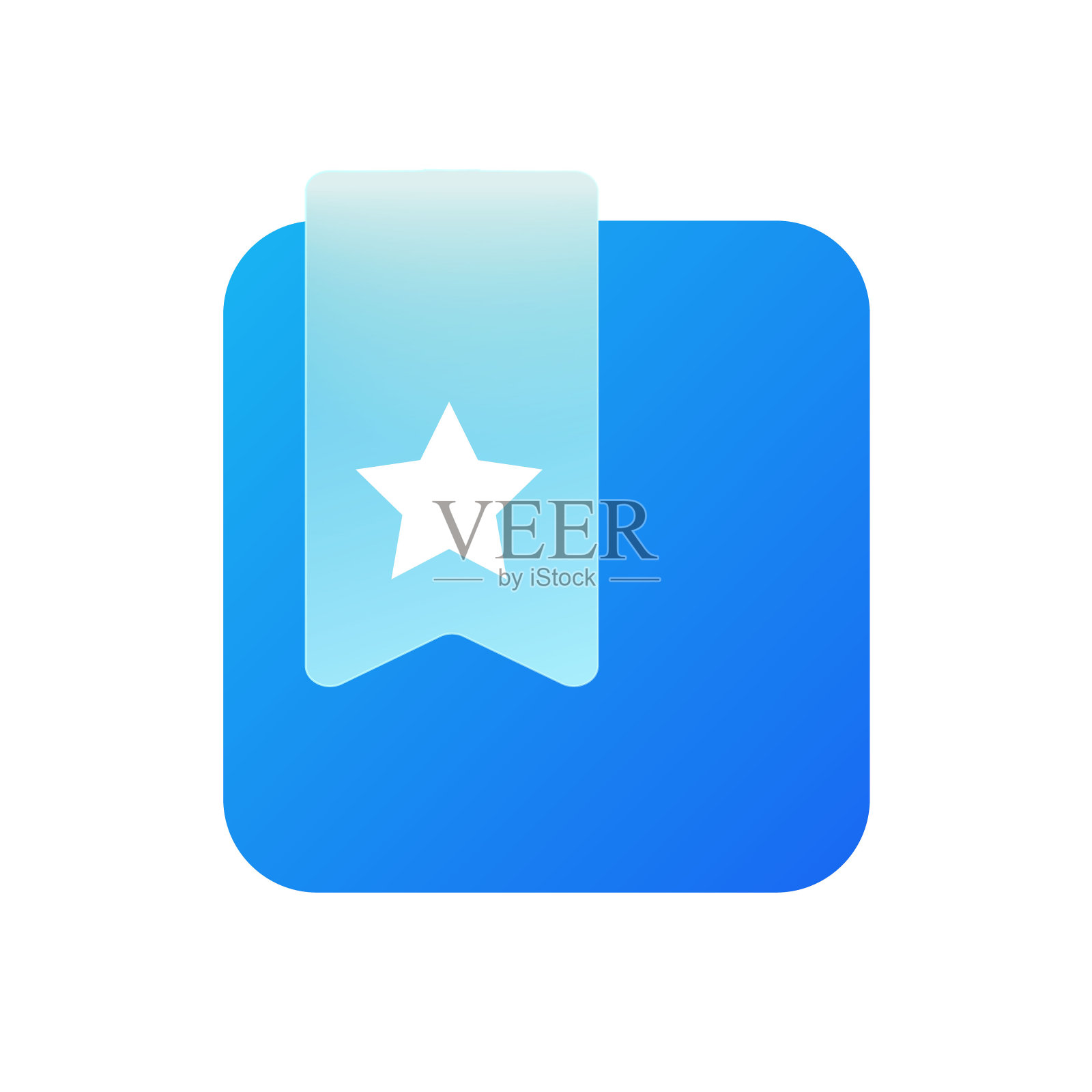 梯度,模糊和透明的玻璃化风格的矢量现代趋势图标。收藏夹或书签符号和图标插画图片素材