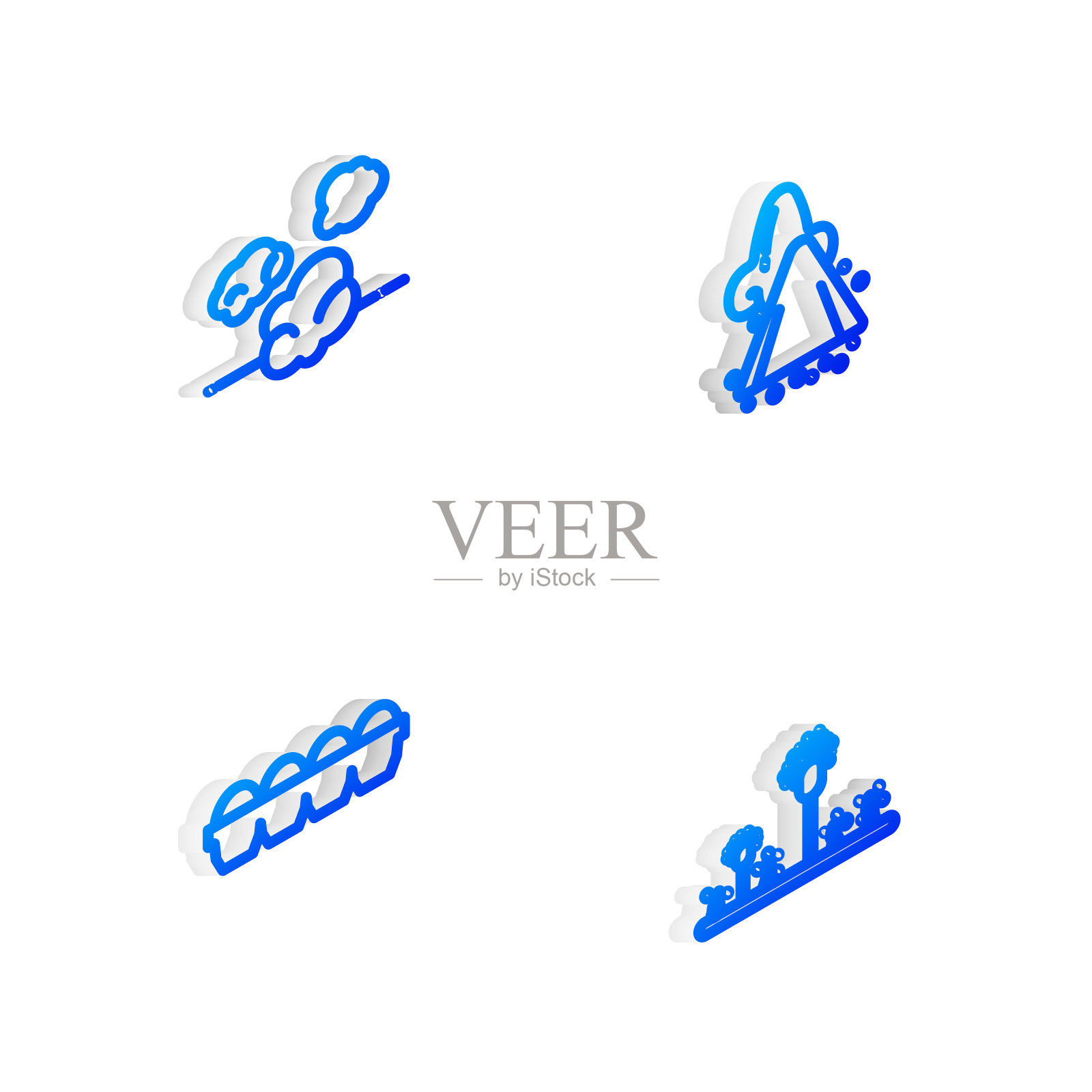 设置等距线流鼻涕,灰尘,鸡蛋在盒子和模具图标。向量图标素材