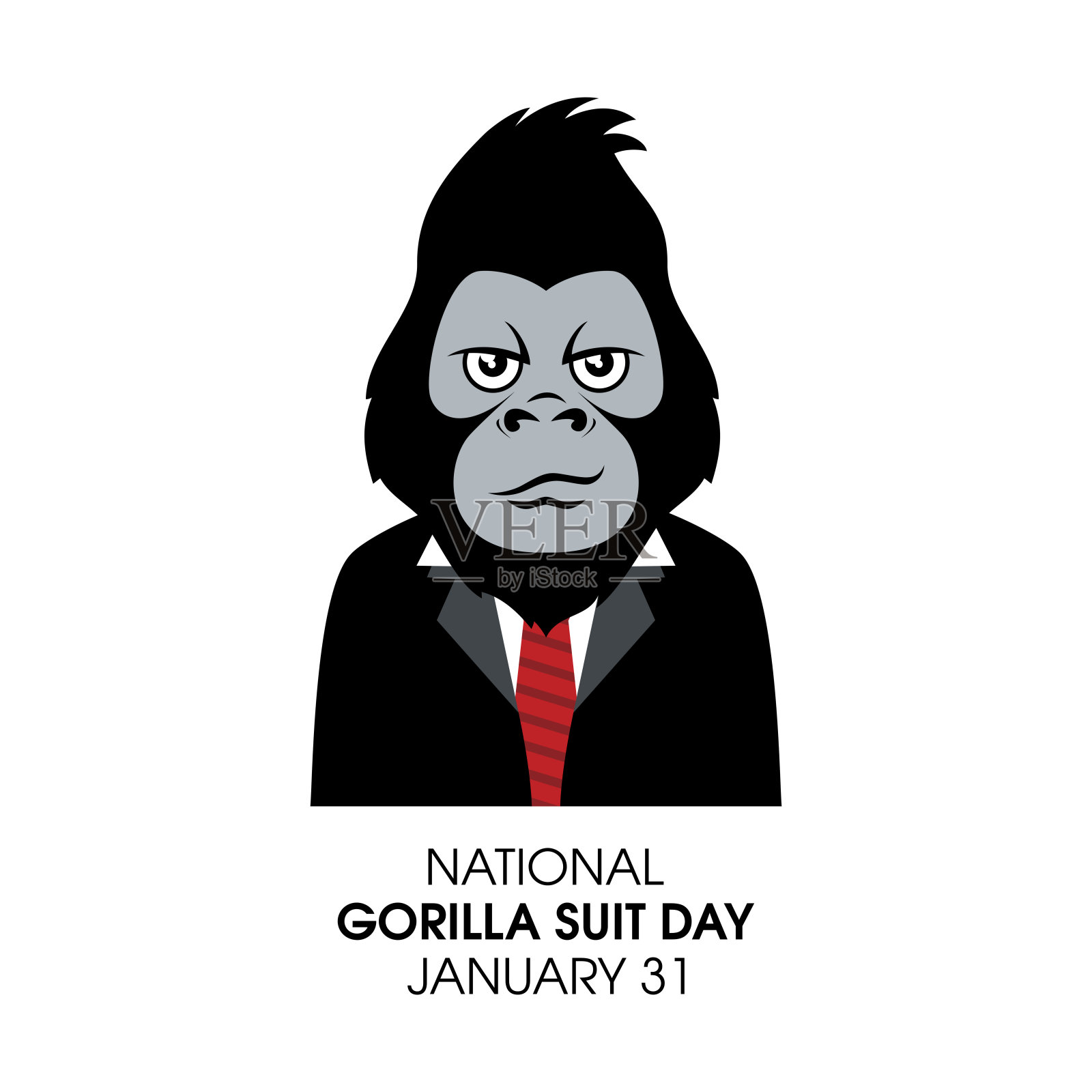 国家大猩猩服装日矢量插画图片素材