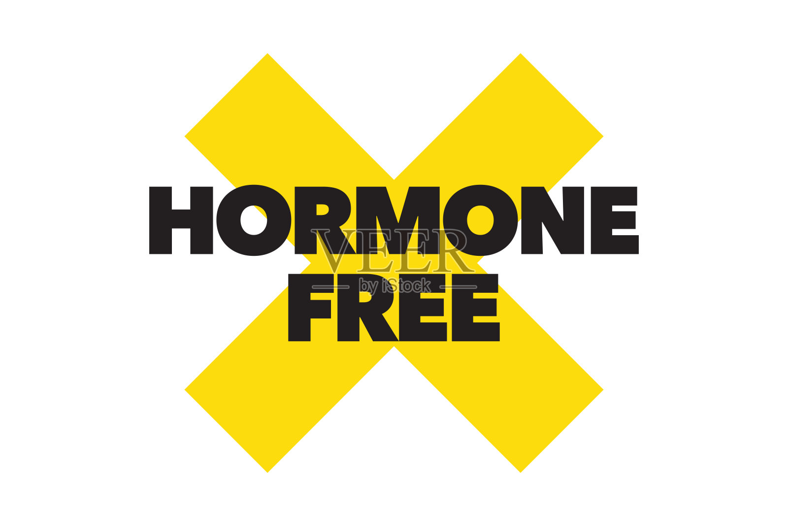 现代,简单,充满活力的排印设计说“荷尔蒙自由”在黄色和黑色的颜色。插画图片素材