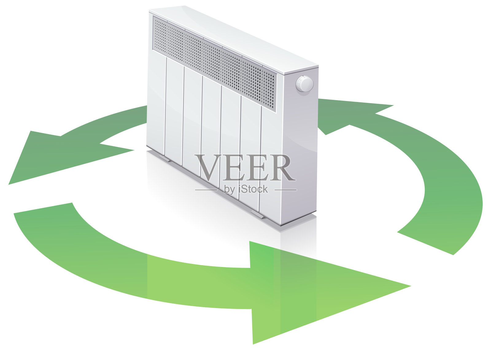 在白色背景上回收家用供暖和空调设备插画图片素材