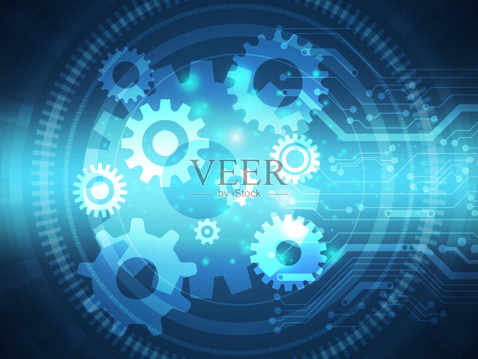 摘要齿轮是未来的技术插画图片素材