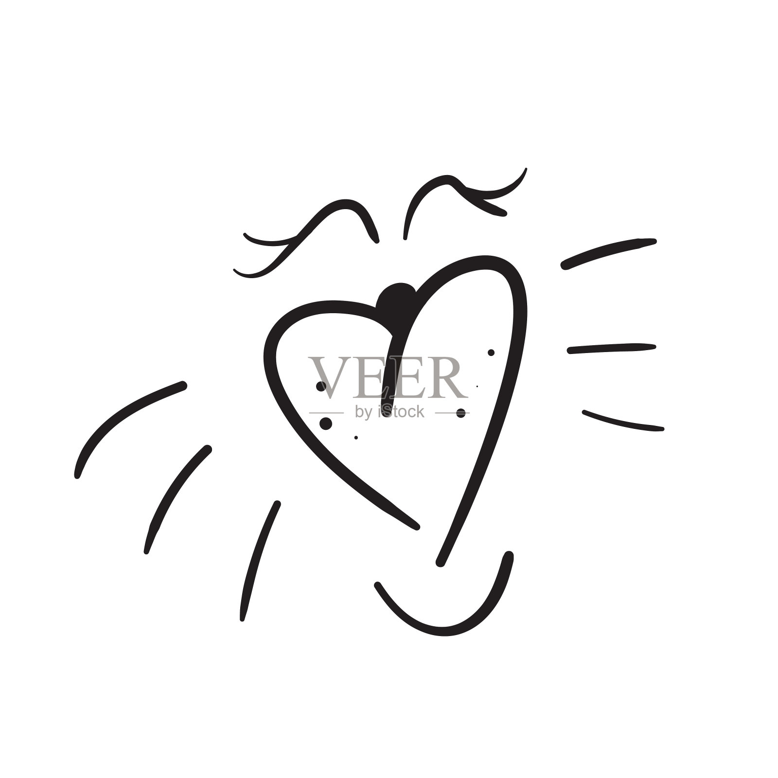 可爱的猫脸手绘插画图片素材