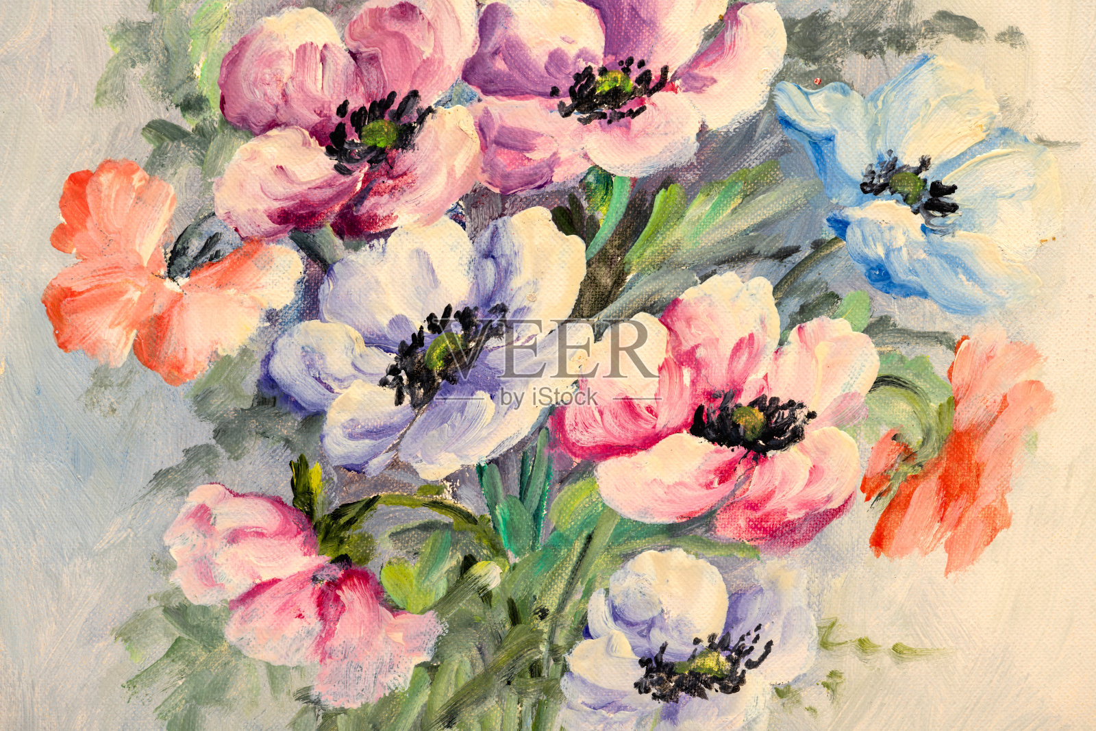 花卉花束静物油画插画图片素材