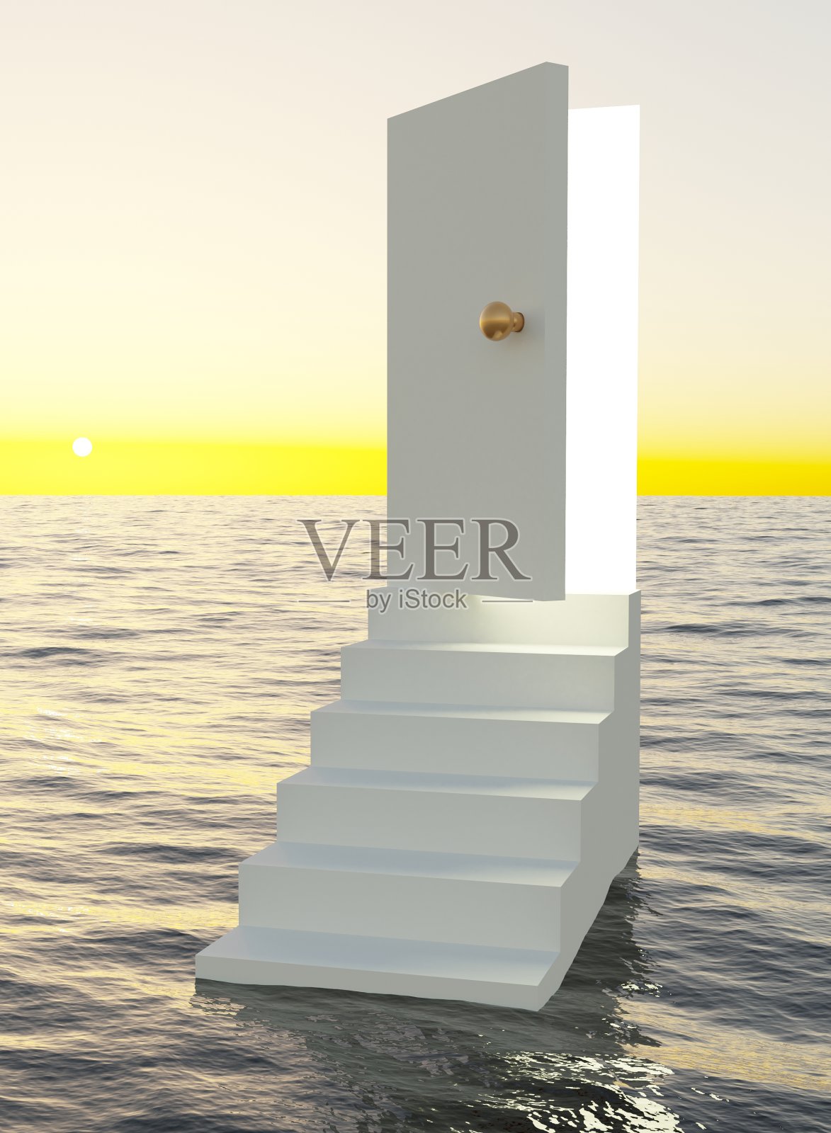 从海洋到光明之门的楼梯照片摄影图片