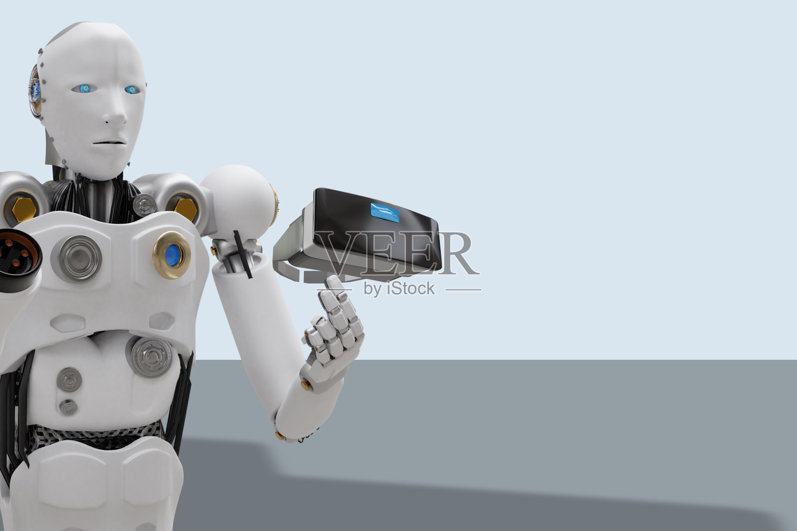 机器人网络未来未来的未来人形高科技产业车库电动汽车充电器充电站车辆运输运输未来运输汽车3D渲染照片摄影图片