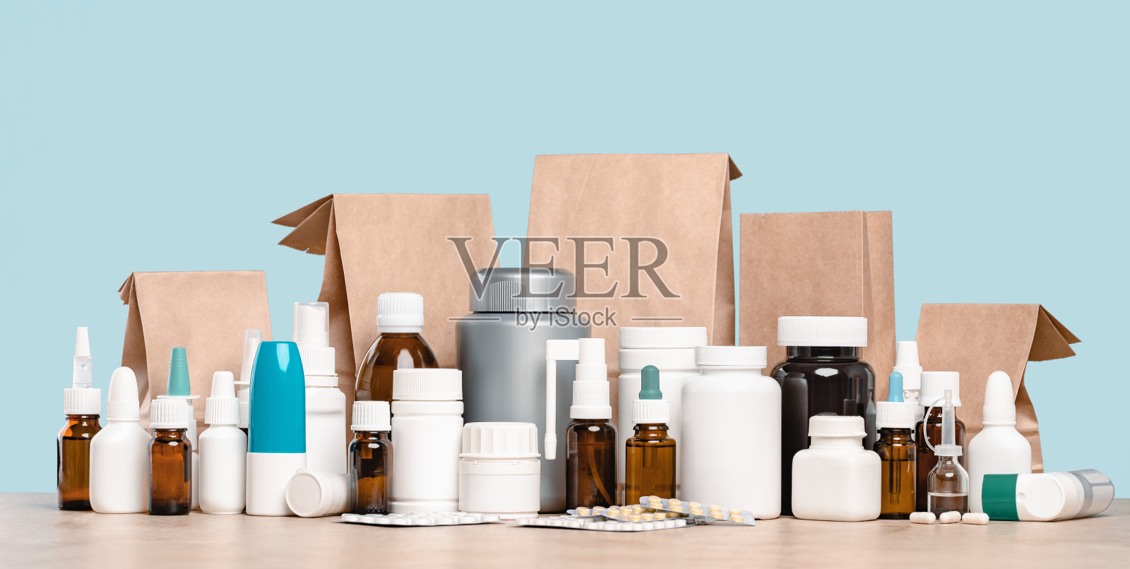 在线药房订购和药物递送。健康和医疗照片摄影图片