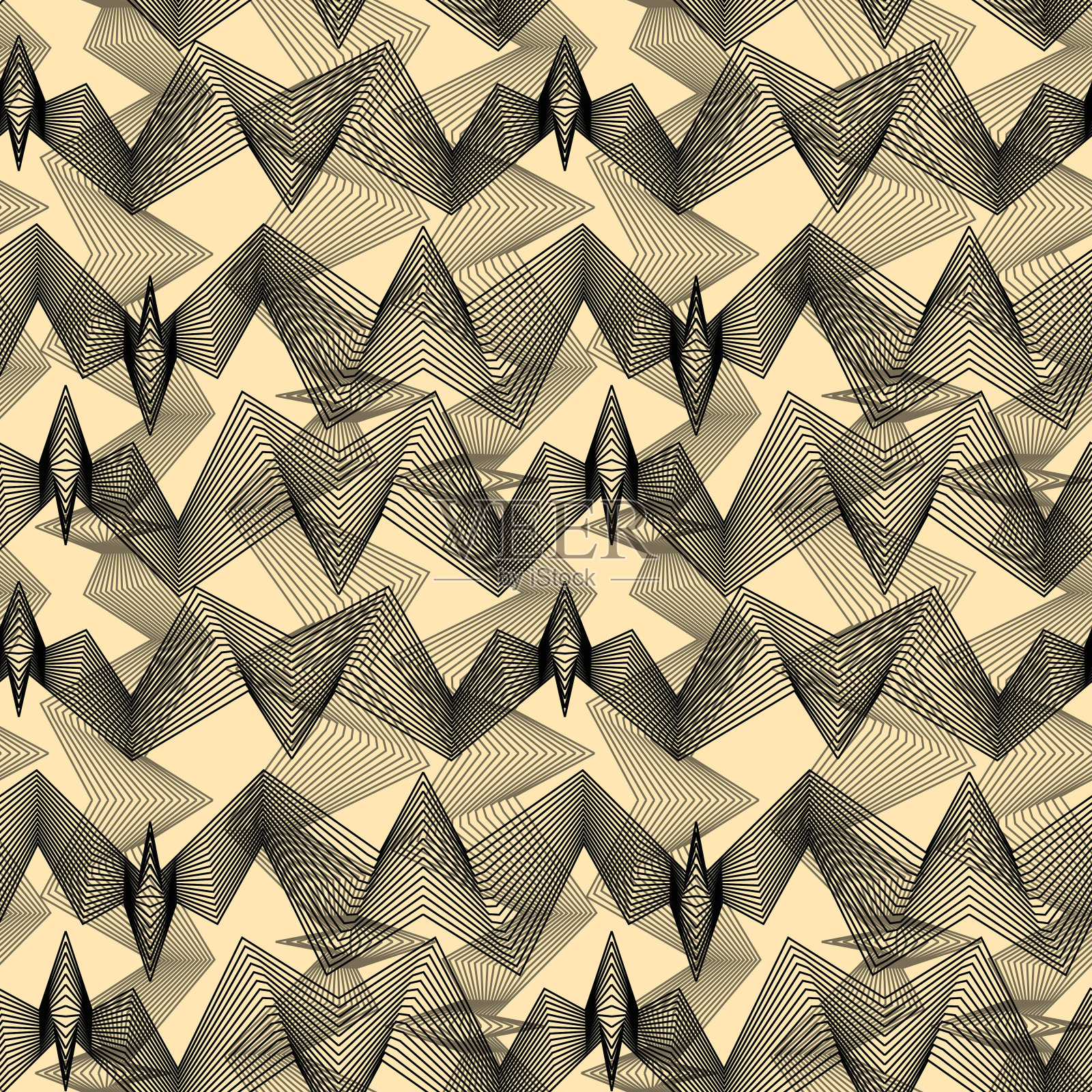 抽象条纹矢量无缝图案线条透视直角锯齿形无缝图案。适用于网站、明信片、创意作品的壁纸插画图片素材