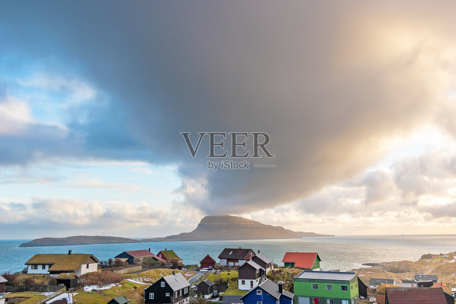 Hoyvík和Nólsoy,法罗群岛照片摄影图片