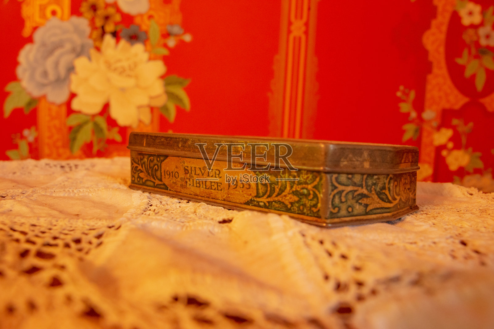 加拿大的古董古董金属盒照片摄影图片