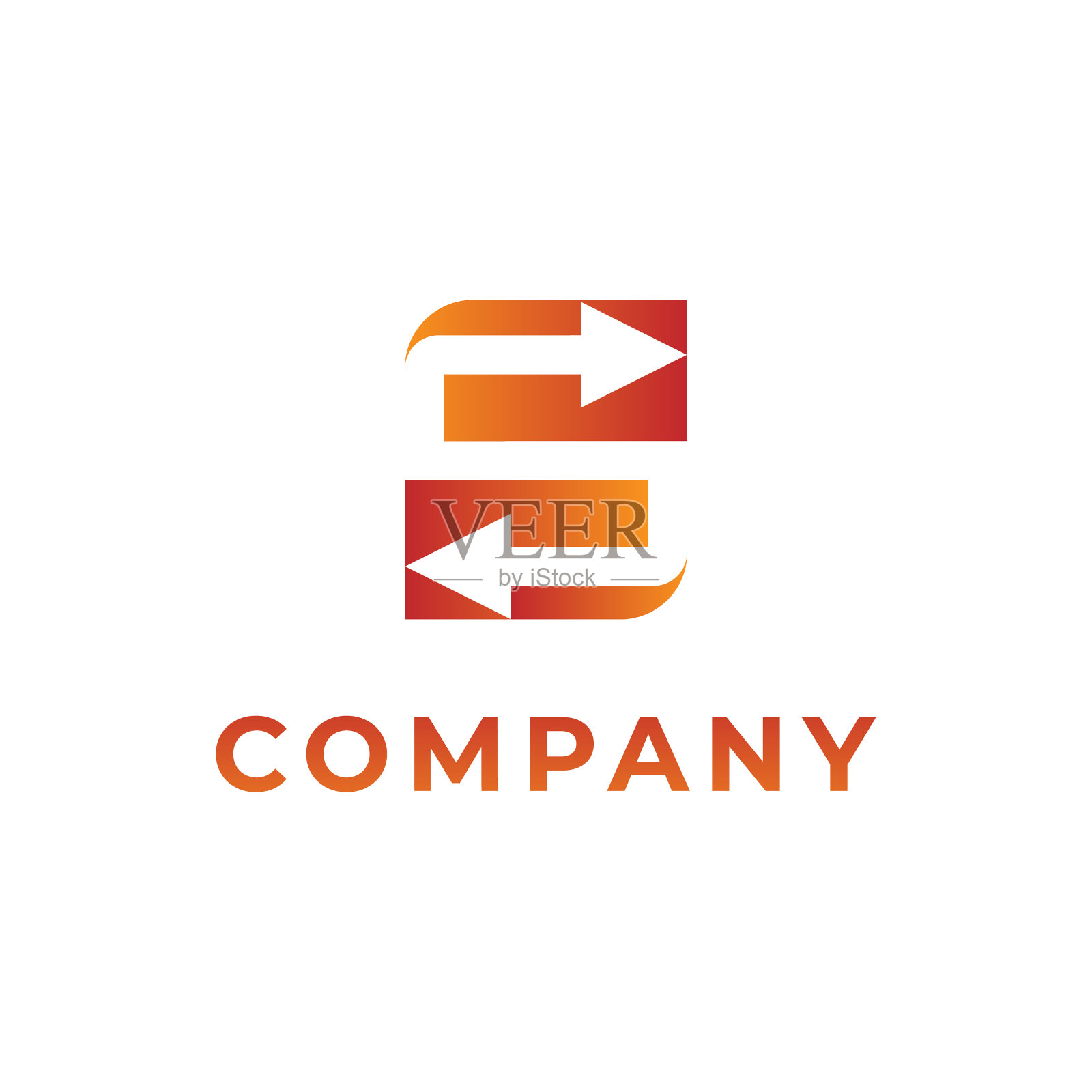 字母的箭头标志模板插画图片素材