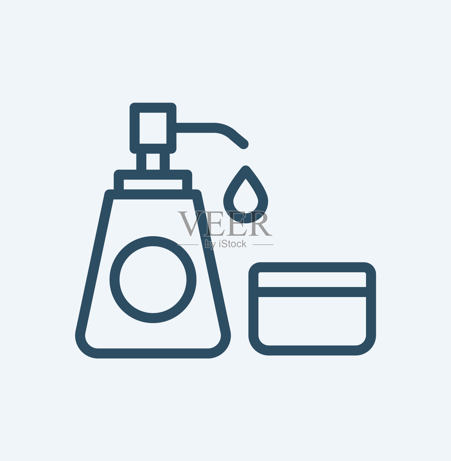 沙龙乳液图标轮廓向量。美容护理。皮肤病学瓶图标素材