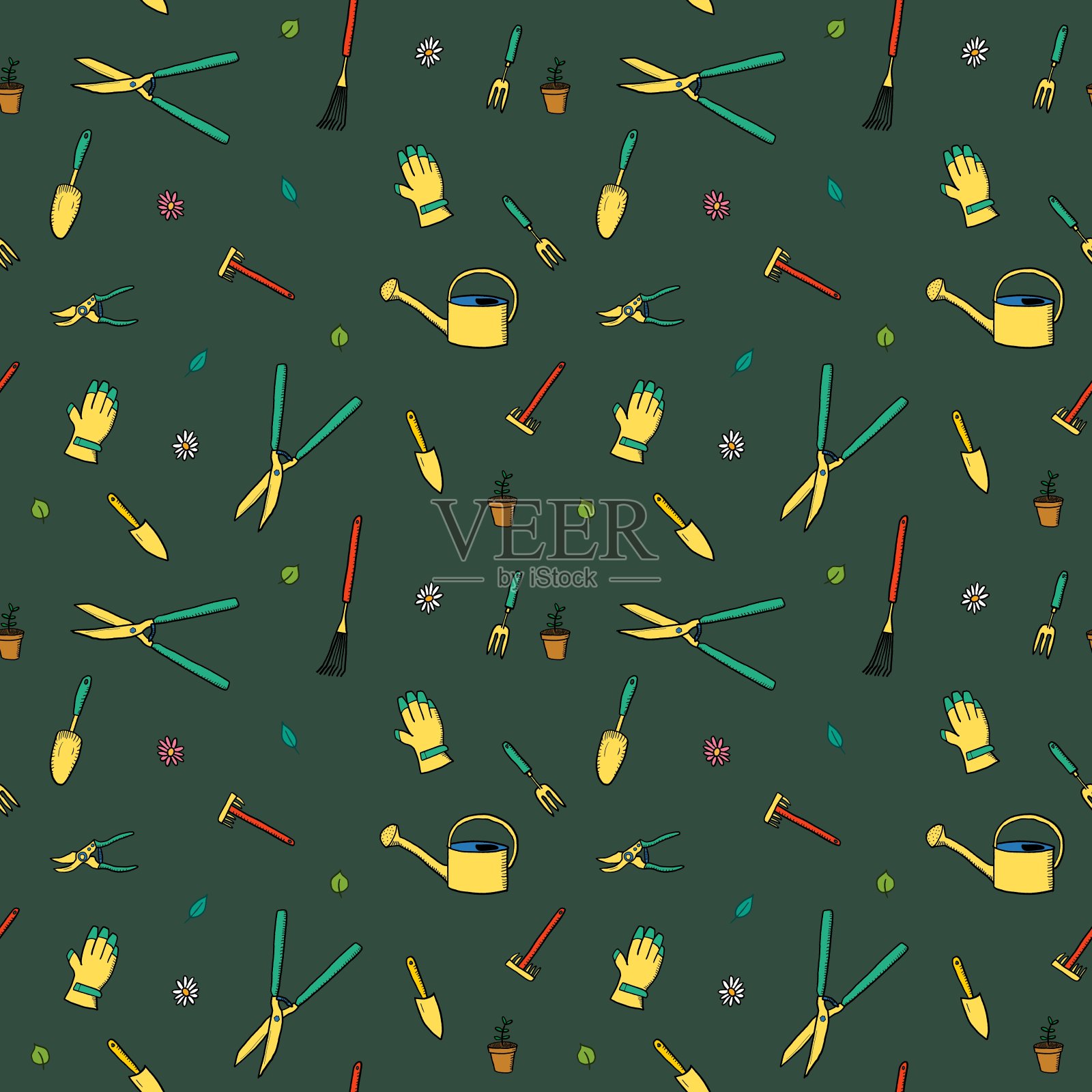 园艺时尚印花矢量纹理插画图片素材