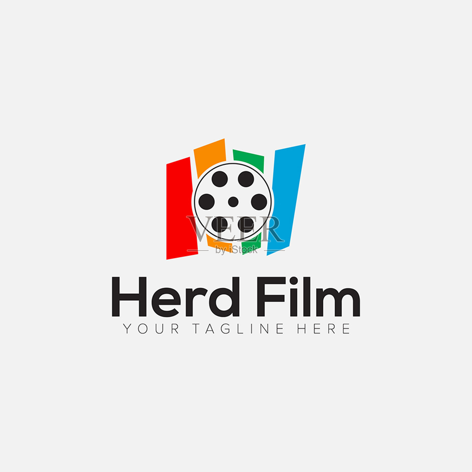 抽象电影制作图标设计和有趣的现代图标插画图片素材