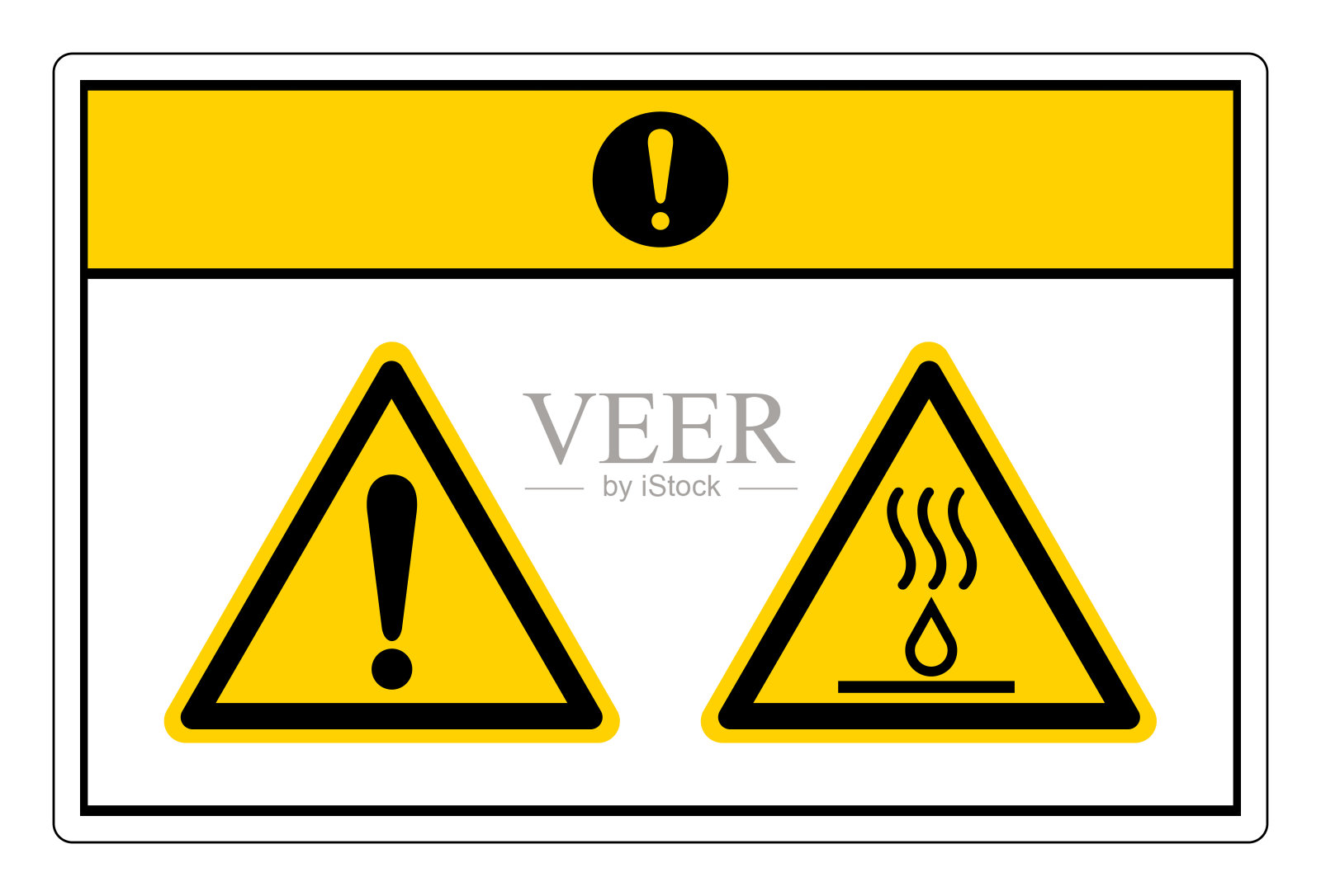 白色背景上的热液体燃烧危险标志插画图片素材