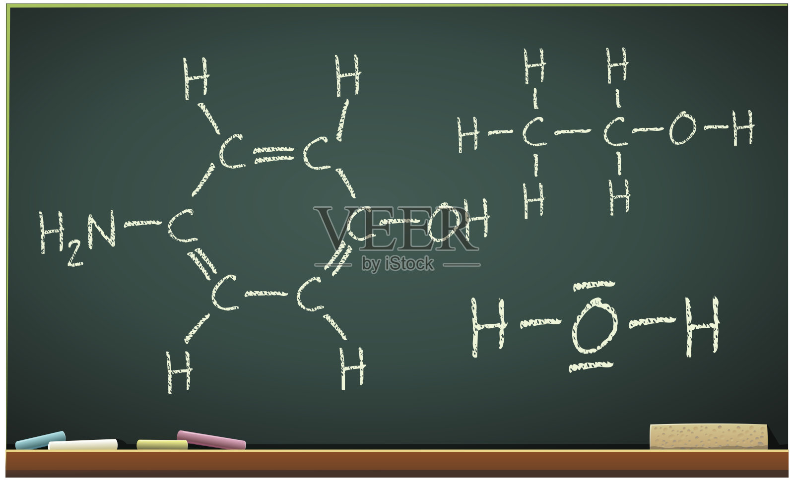黑板和化学课(剪纸)插画图片素材
