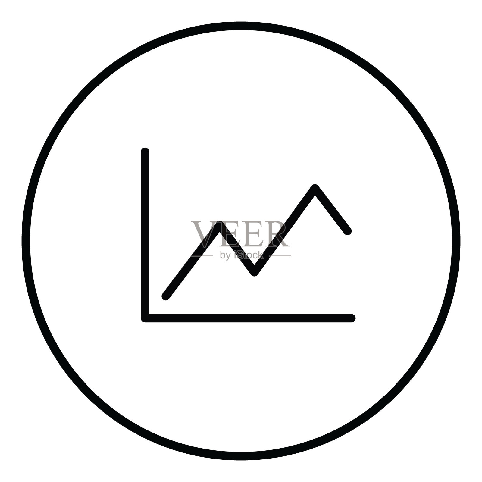 图线图标内圆,成长图,黑色轮廓线,线图标。图标素材