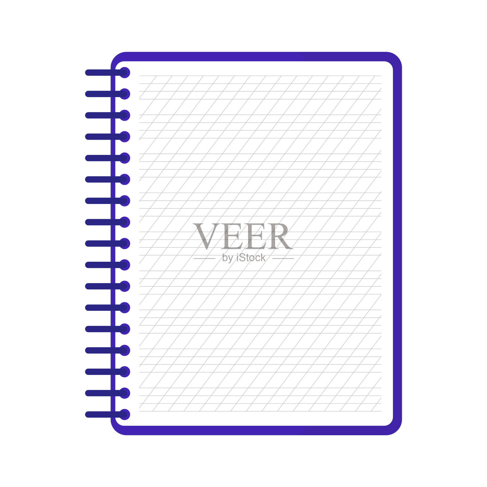 矢量卡通打开书法笔记本。插画图片素材