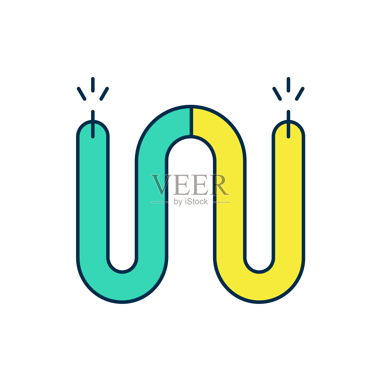 填充轮廓在白色背景上孤立的电缆图标。电线。向量图标素材