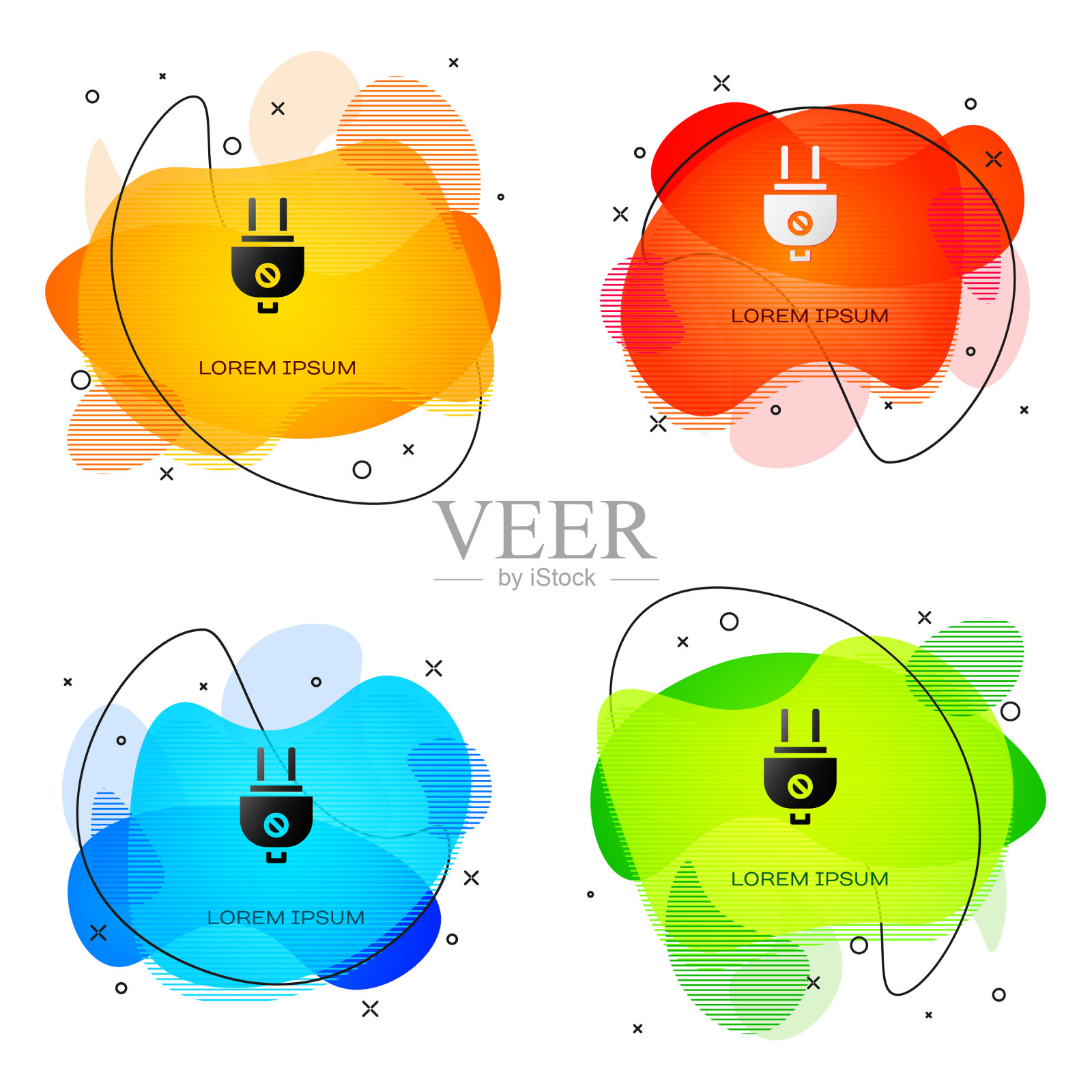 黑色电插头图标孤立在白色上插画图片素材