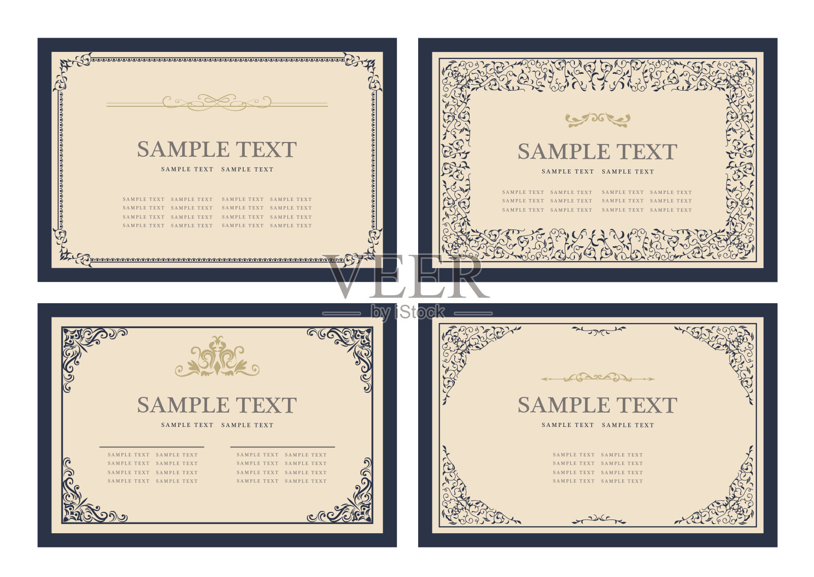 古老的经典框架插画图片素材