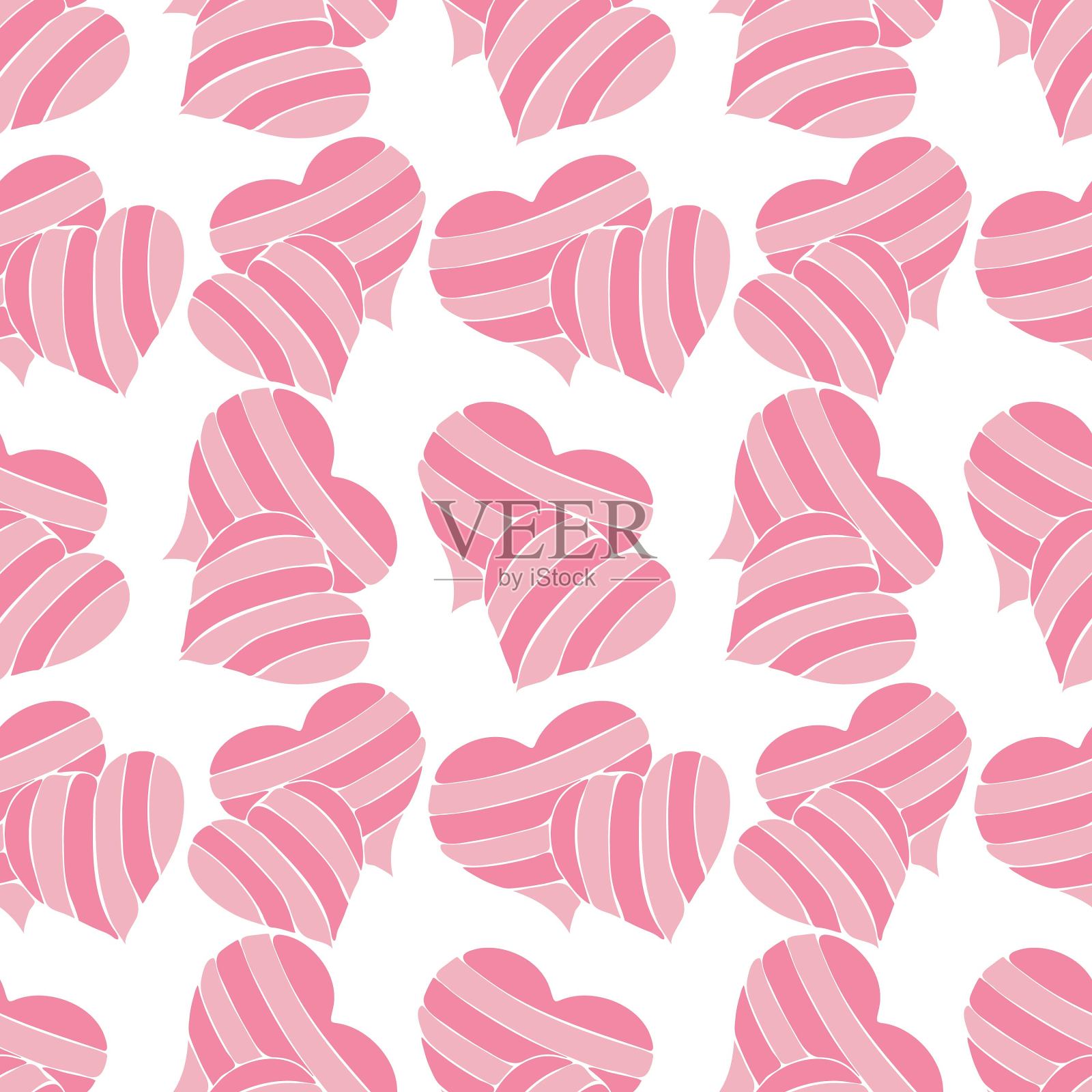 情人节's-pink-heart-pattern插画图片素材