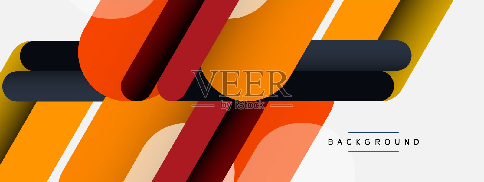 重叠圆形形状和线条背景插画图片素材