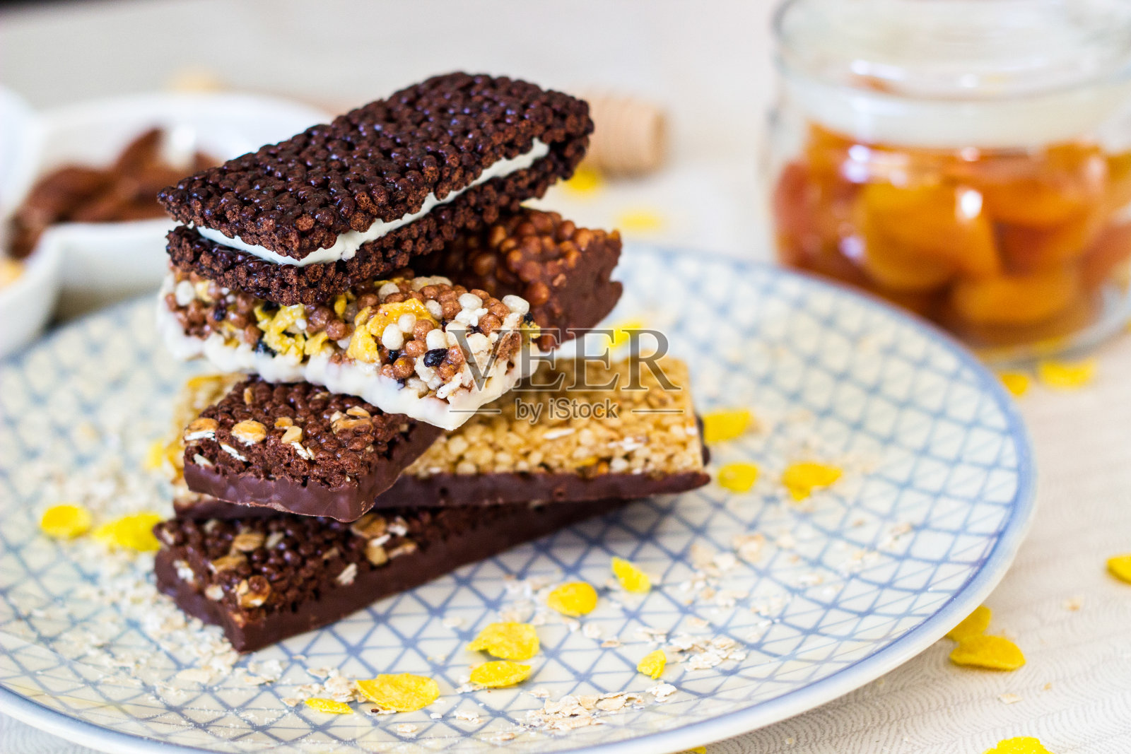 格兰诺拉燕麦卷照片摄影图片