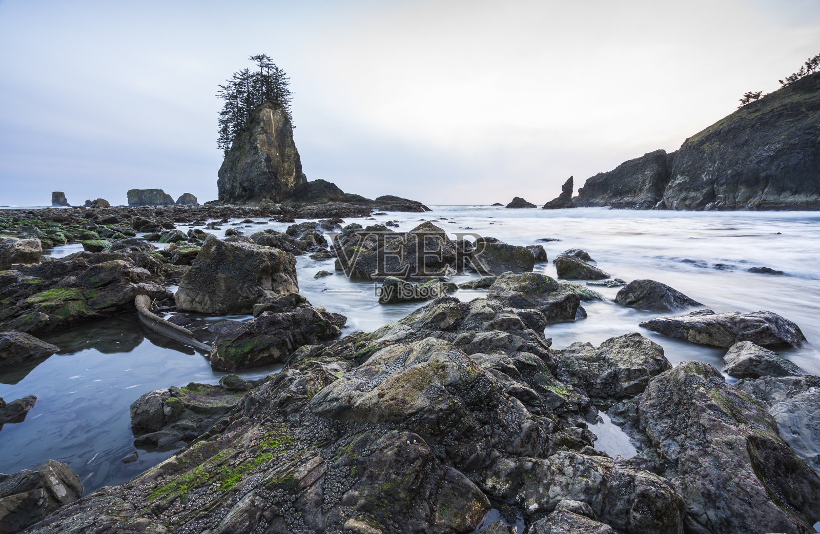 美国华盛顿奥林匹克国家公园的第二海滩。照片摄影图片