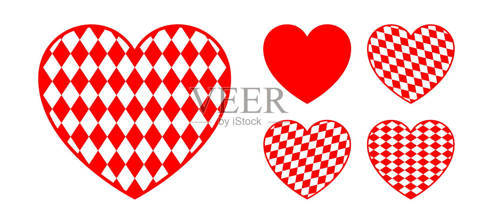 心形轮廓,菱形纹理插画图片素材