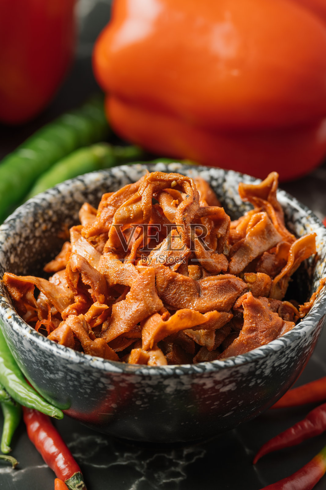 辣食鸭肠照片摄影图片