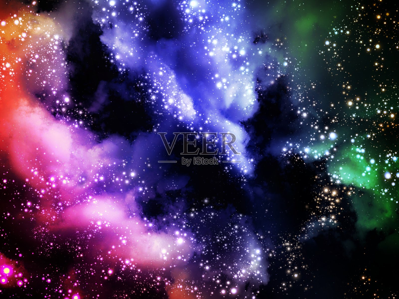 太空中的星际星云,星团。照片摄影图片