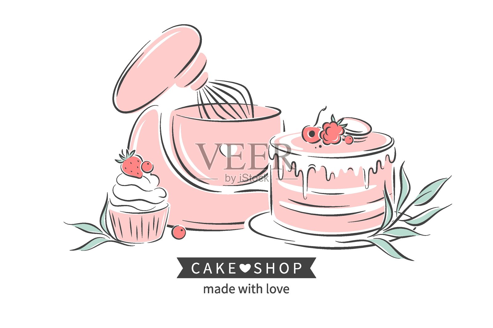 可爱的手绘茶杯插画图片素材