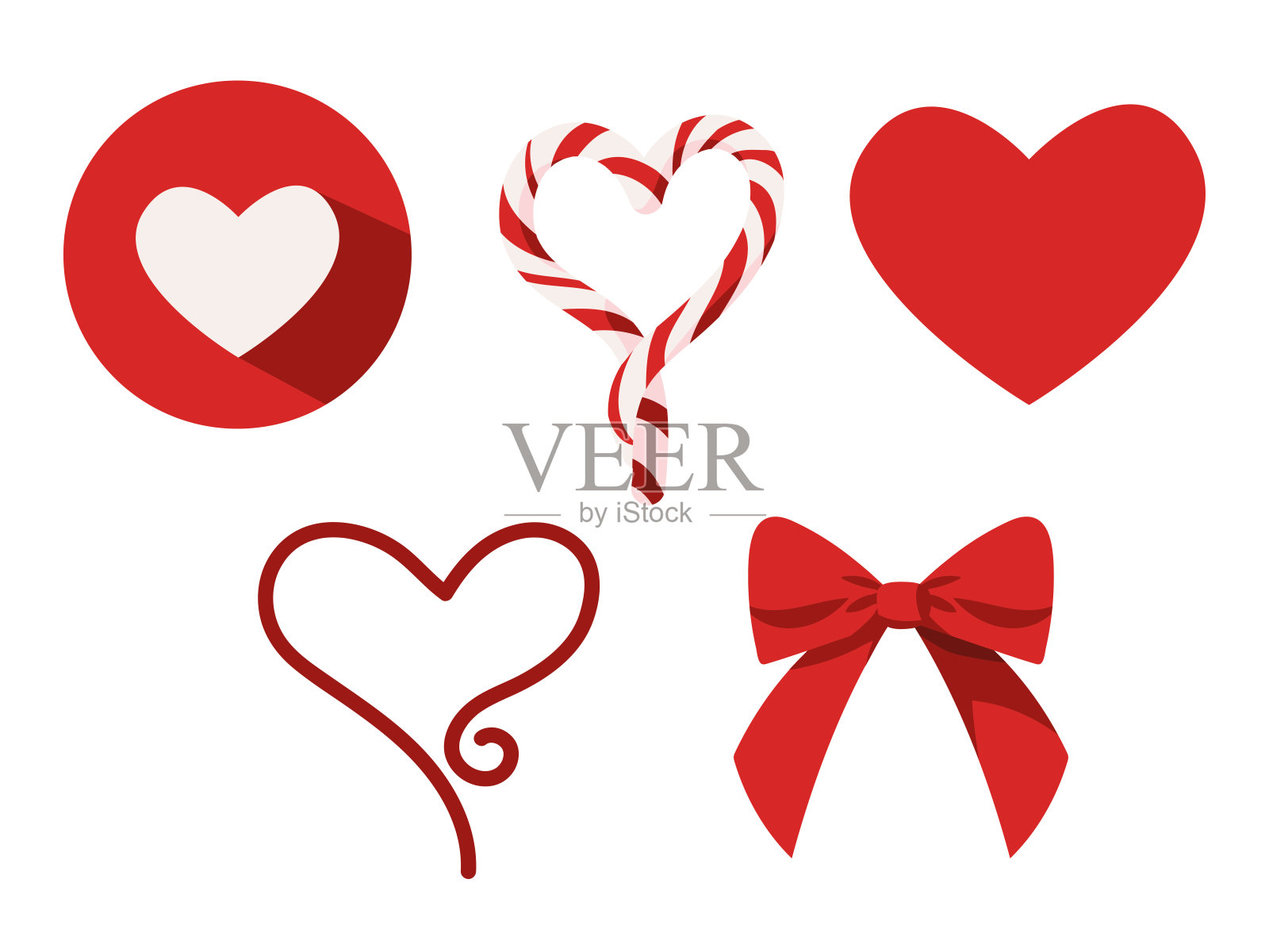 心形和鞠躬插画图片素材