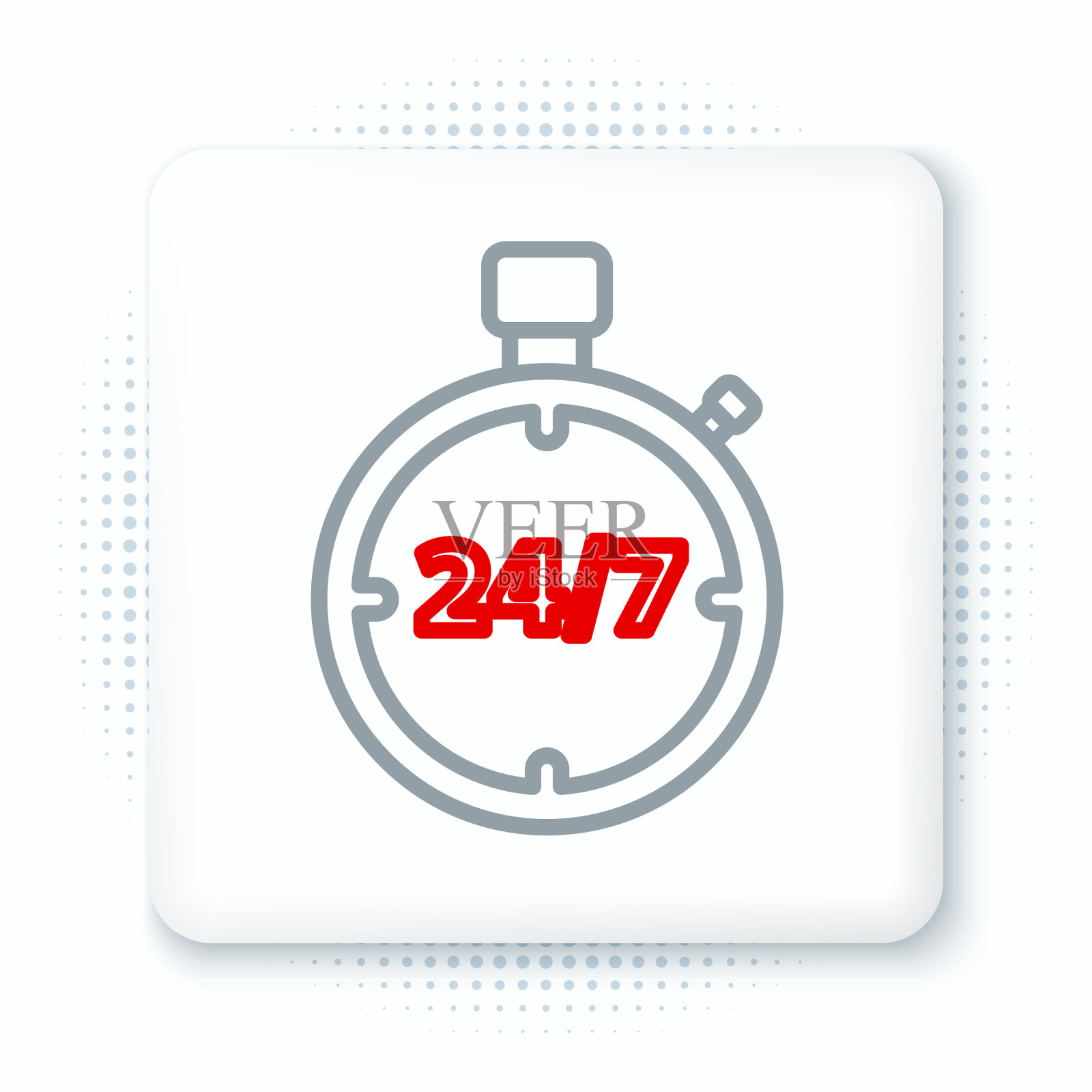 行秒表24小时图标孤立在白色上插画图片素材