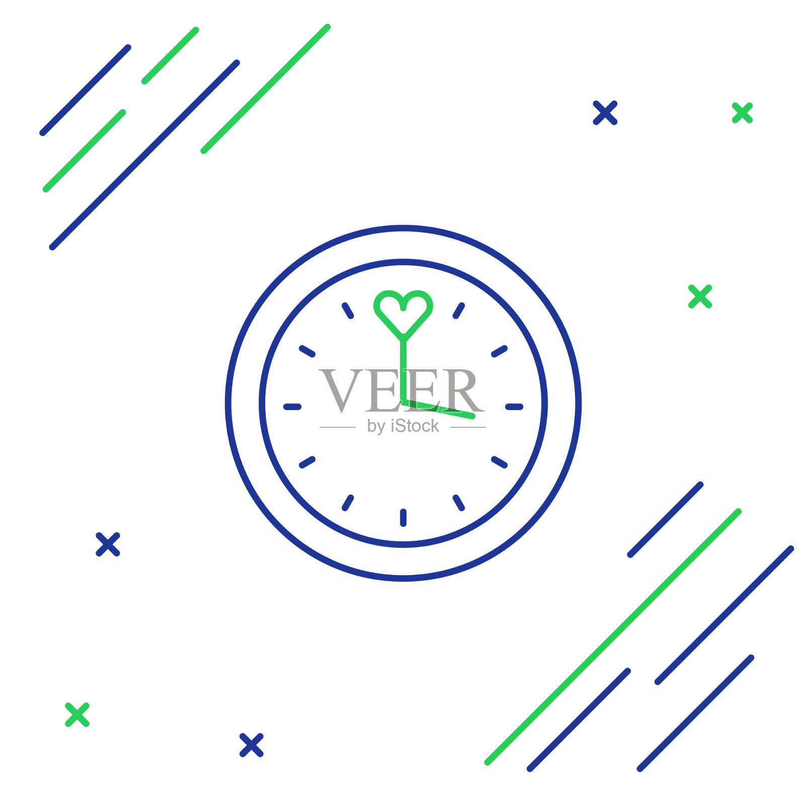 行时钟图标孤立在白色背景时间插画图片素材