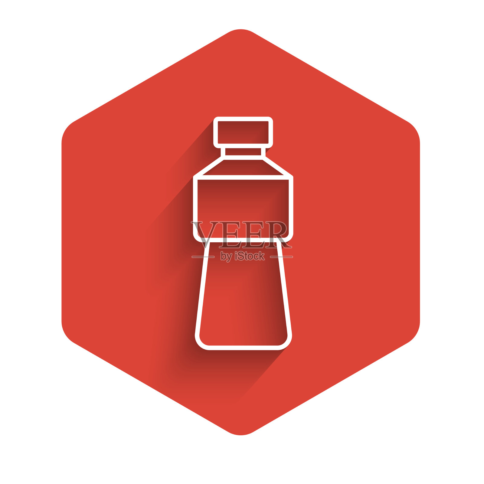 白线瓶水的图标孤立与长插画图片素材