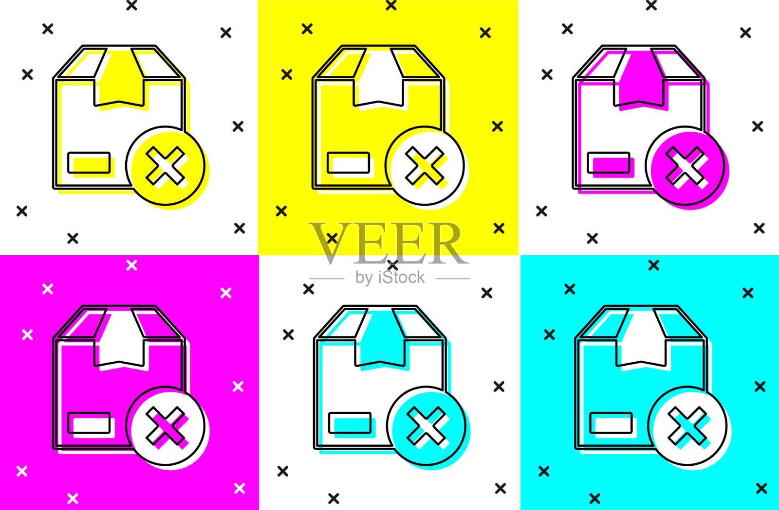 设置纸箱纸箱和删除图标隔离图标素材