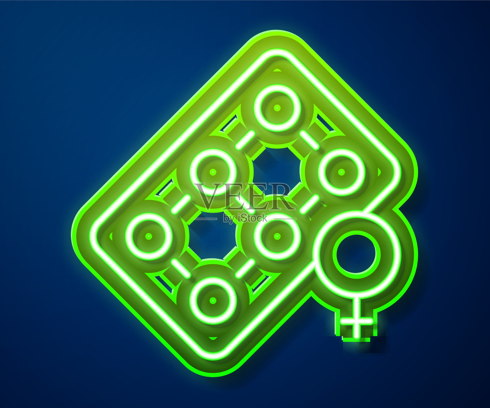 霓虹灯包装的避孕药插画图片素材