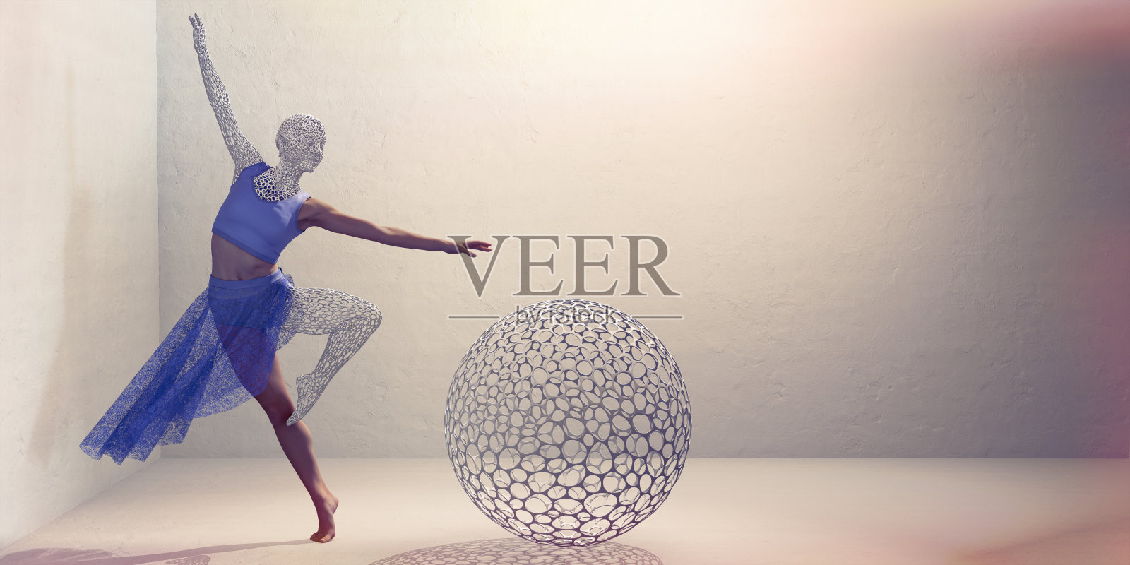 摘要芭蕾舞演员形象——半人半空照片摄影图片