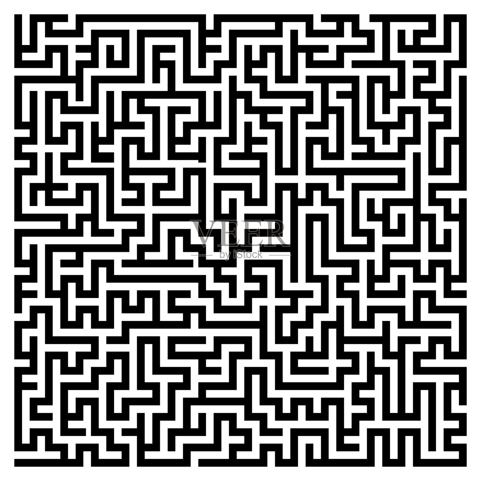 矢量几何迷宫在一个白色的背景。插画图片素材