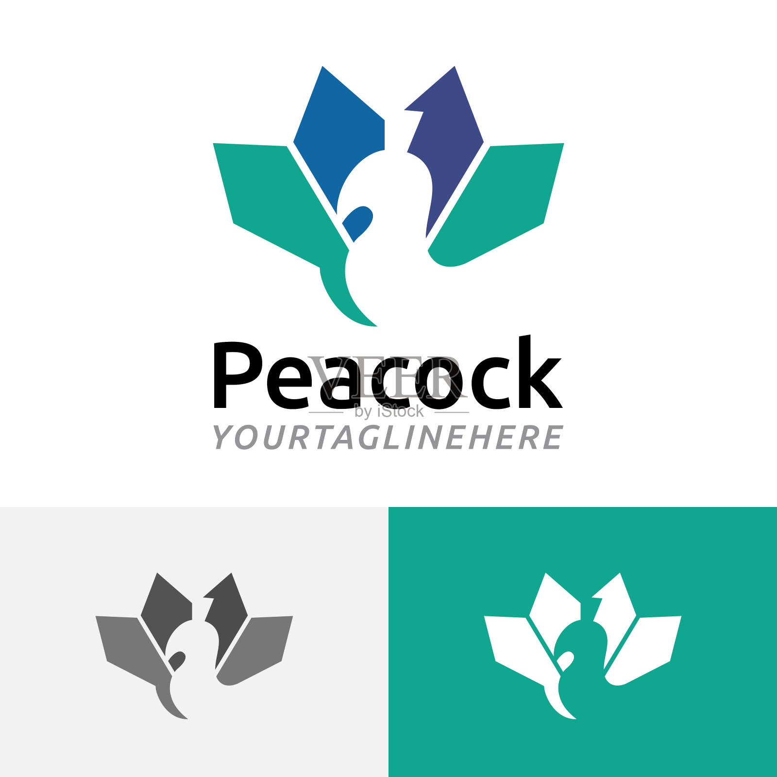 孔雀自然商业否定摘要简单动物插画图片素材