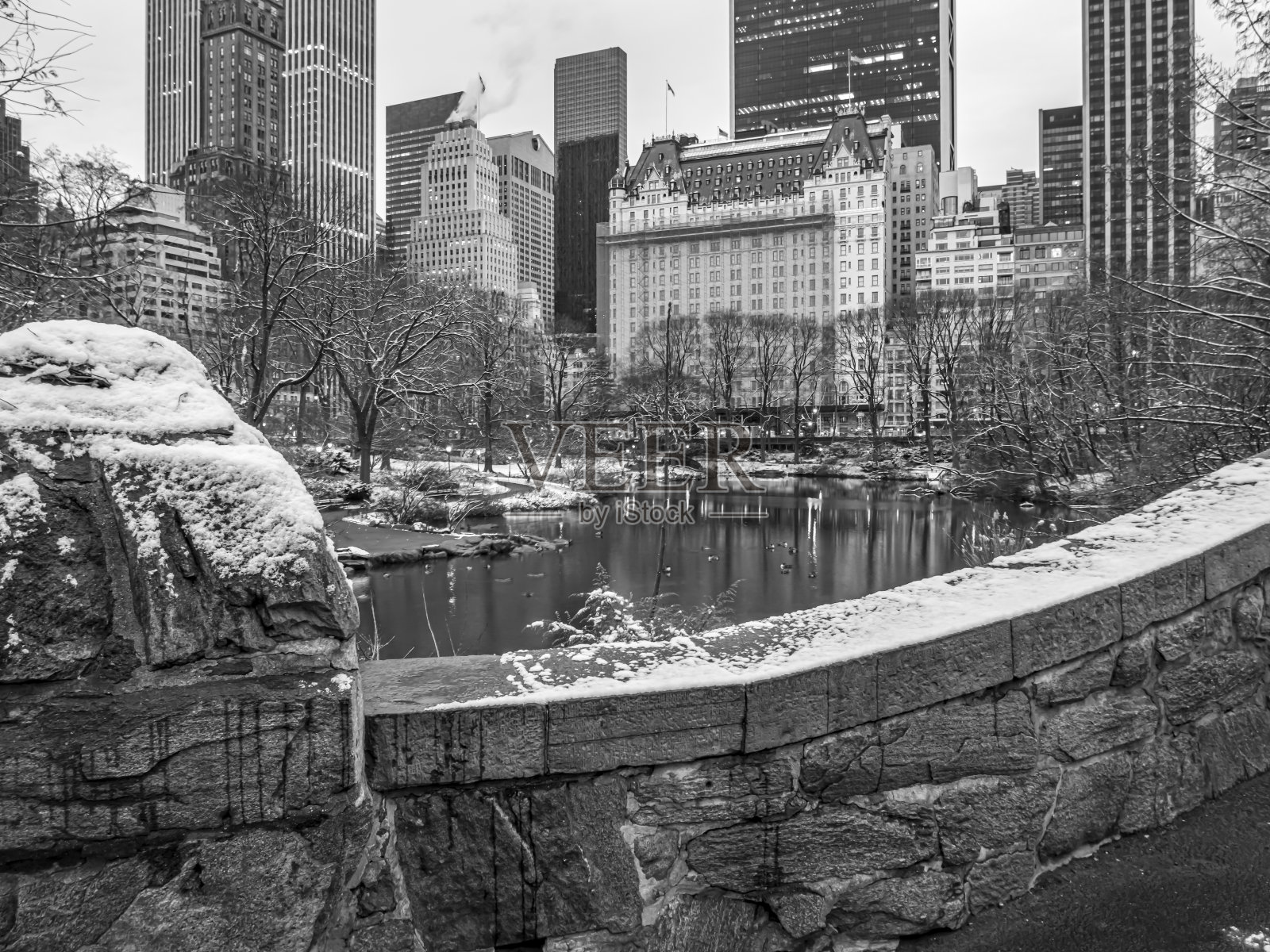 中央公园的盖普斯托大桥照片摄影图片