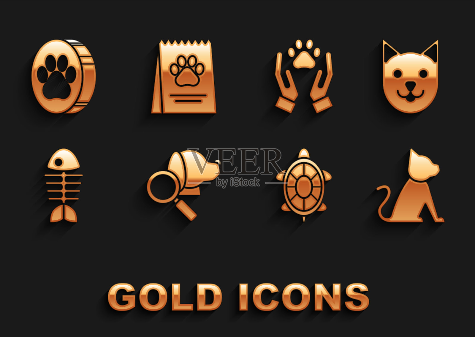 集兽医诊所符号猫龟鱼图标素材