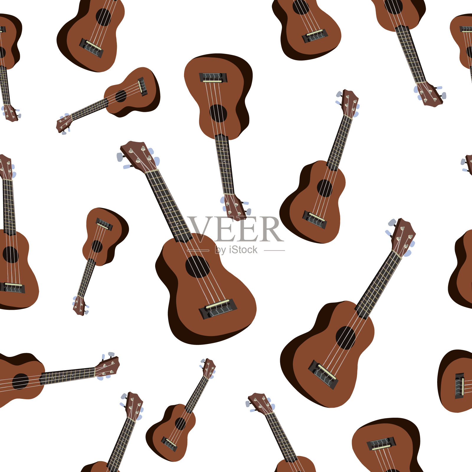 音乐模式与孤立的吉他插画图片素材