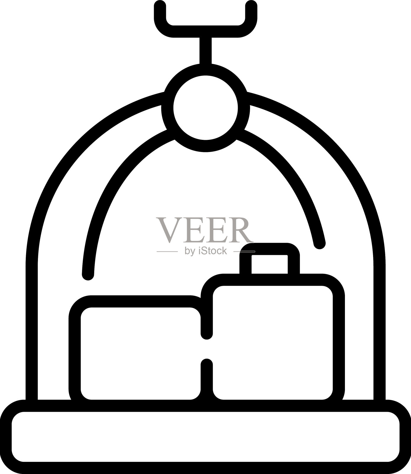 商务行李手推车图标轮廓图标素材