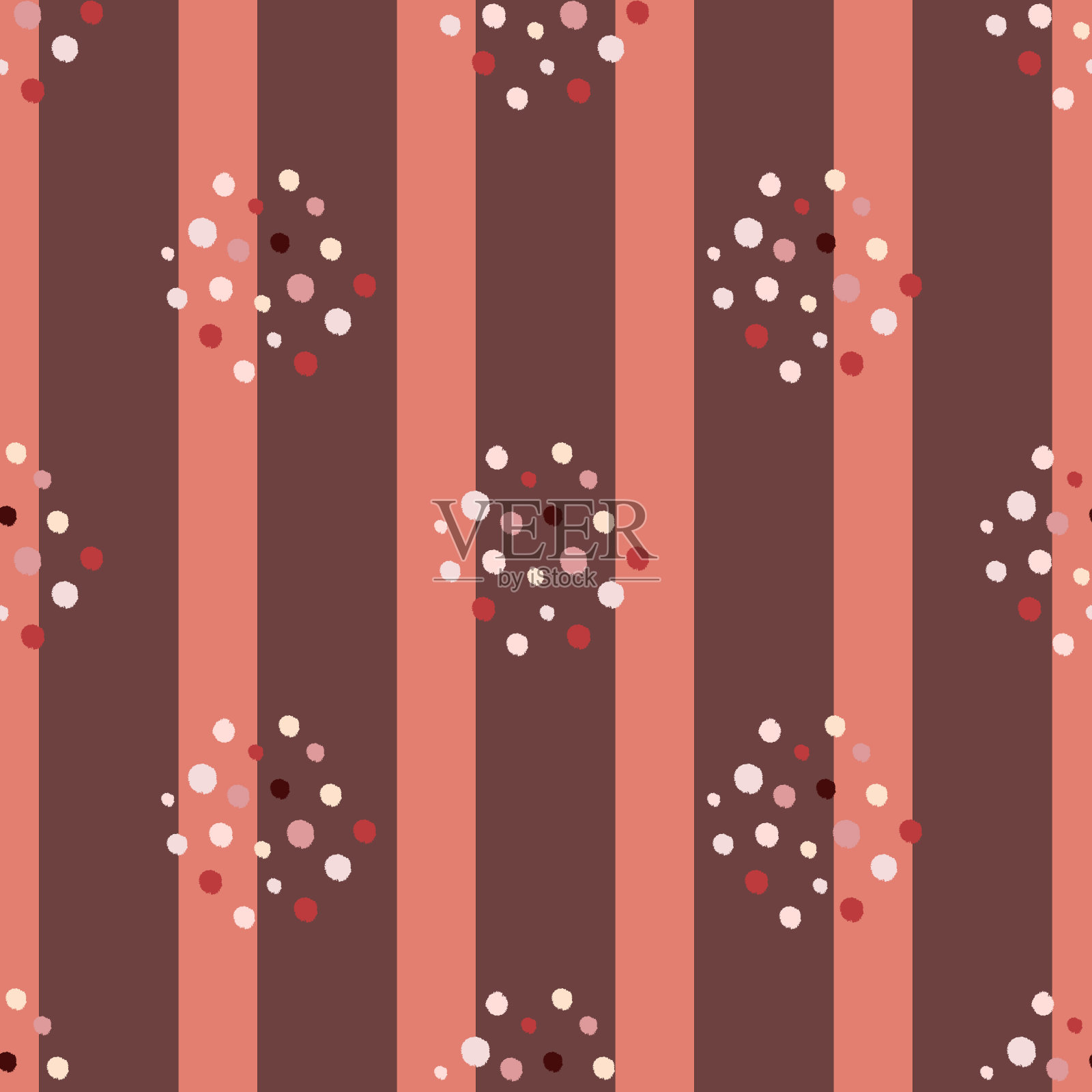 复古的圆点无缝图案。简约的装饰背景。插画图片素材