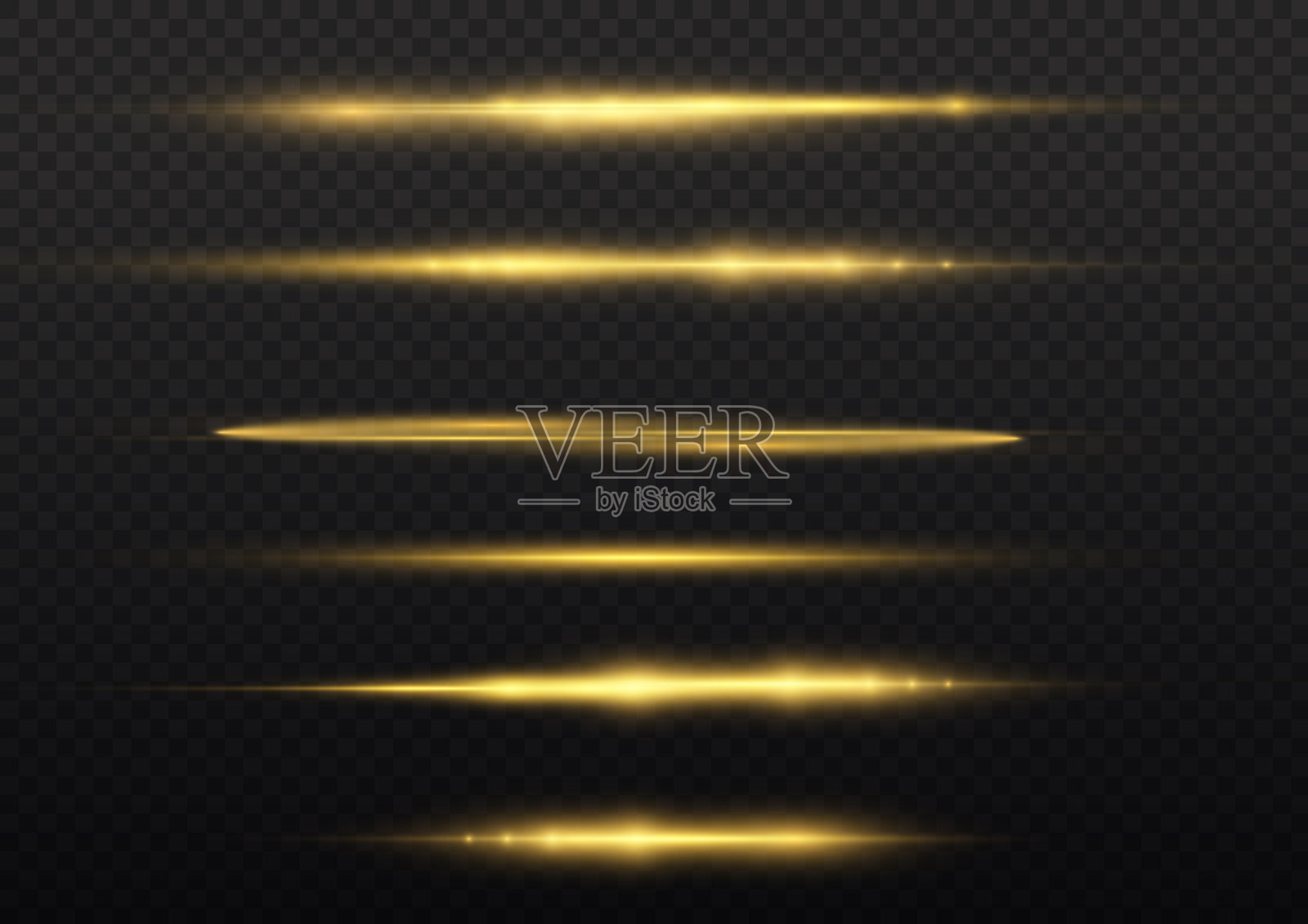 水平光线,闪光黄色水平线插画图片素材